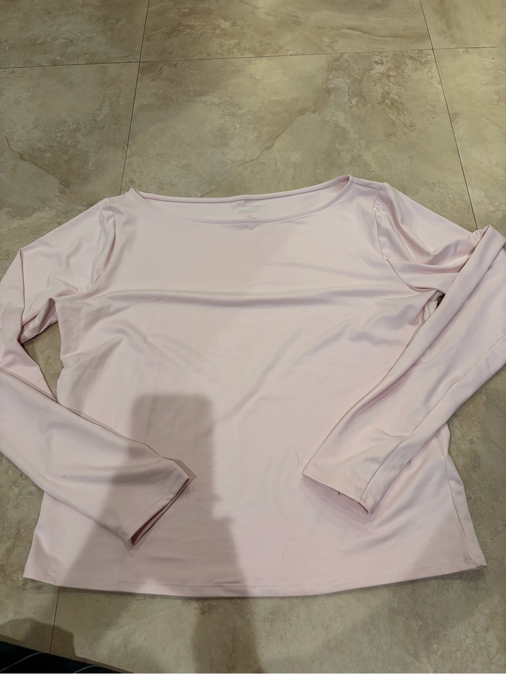 Hollister Light Pink Long Sleeve Boatneck Top